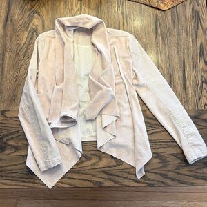 Tiered leather and suede jacket